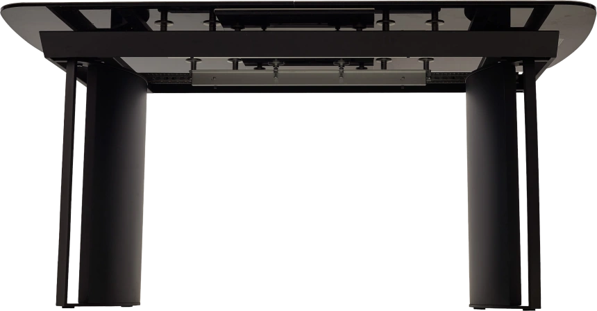 Кухонный стол раздвижной Rasmus 160, KL-80 Серый мрамор, итальянская керамика, черный каркас