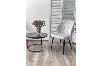 Стул Seattle-V, мягкий, светло-серый BM-4, велюр, черный каркас