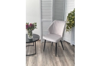 Стул Seattle-V, мягкий, светло-серый BM-4, велюр, черный каркас