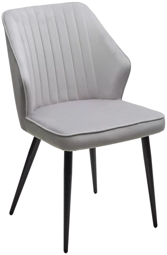 Стул Seattle-V, мягкий, светло-серый BM-4, велюр, черный каркас 