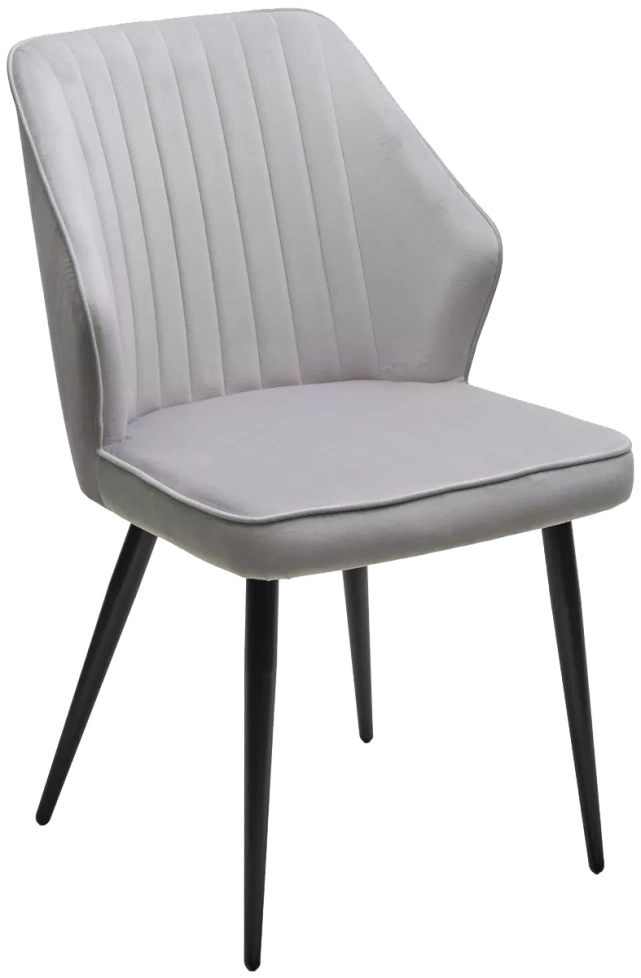Стул Seattle-V, мягкий, светло-серый BM-4, велюр, черный каркас 