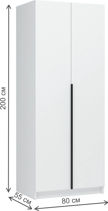 Шкаф двухдверный Широн, белый / белый