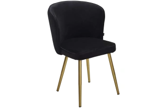 Стул Моне, мягкий, Zizi 521 черный, велюр, золотой каркас 