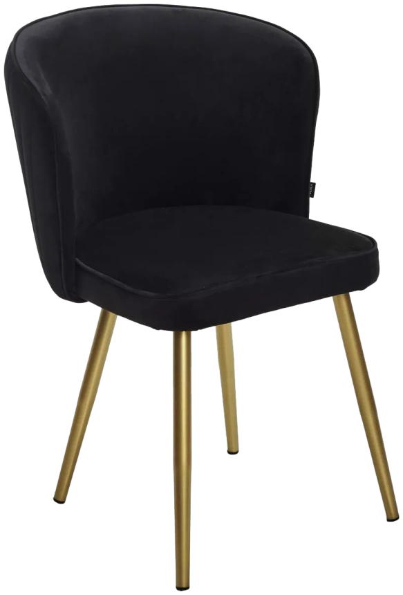 Стул Моне, мягкий, Zizi 521 черный, велюр, золотой каркас 