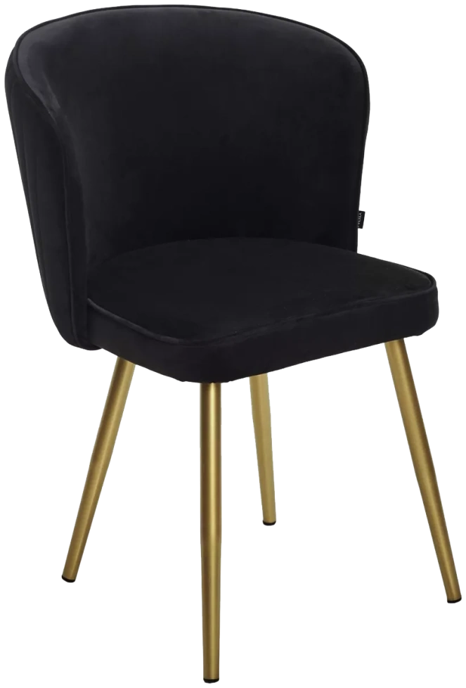 Стул Моне, мягкий, Zizi 521 черный, велюр, золотой каркас 