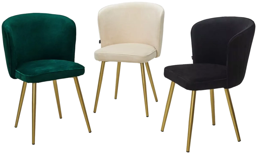 Стул Моне, мягкий, Zizi 521 черный, велюр, золотой каркас 