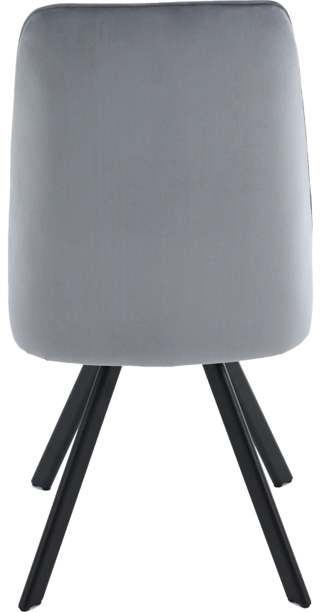 Стул Silvio, мягкий со спинкой, серый, велюр, каркас черный
