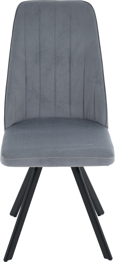 Стул Silvio, мягкий со спинкой, серый, велюр, каркас черный