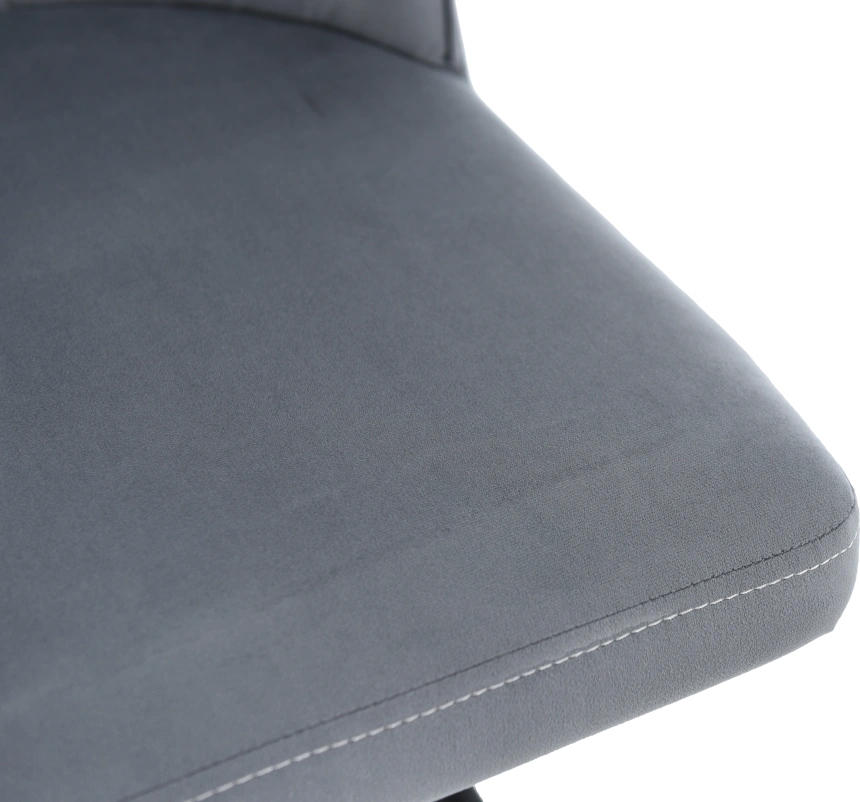 Стул Silvio, мягкий со спинкой, серый, велюр, каркас черный