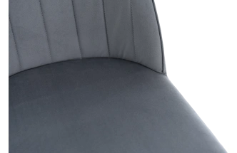 Стул Silvio, мягкий со спинкой, серый, велюр, каркас черный