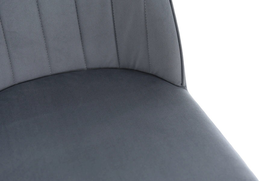 Стул Silvio, мягкий со спинкой, серый, велюр, каркас черный