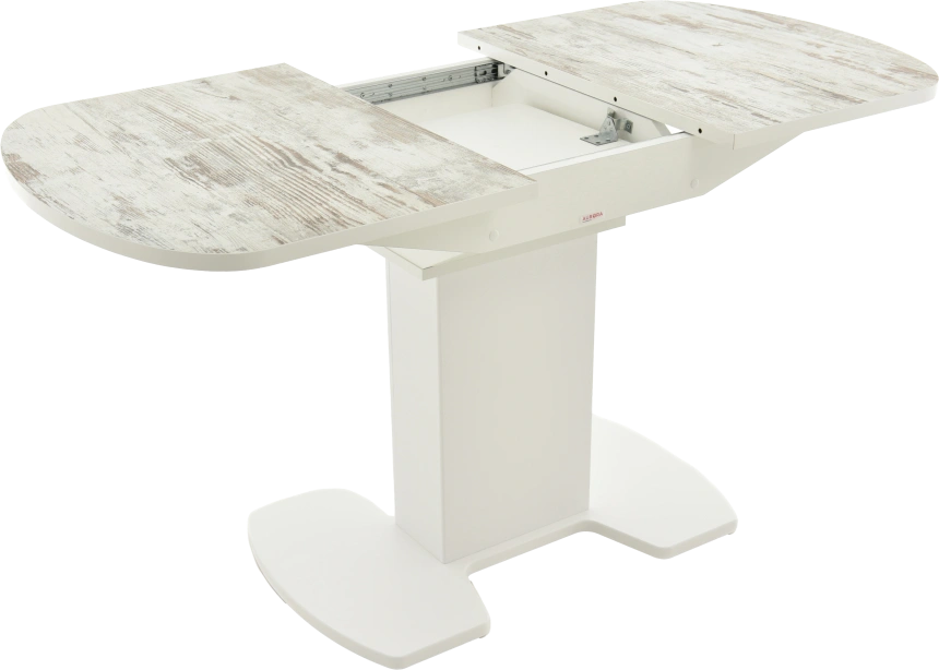 Кухонный стол Корсика, дерево светлое, пластик, каркас белый 