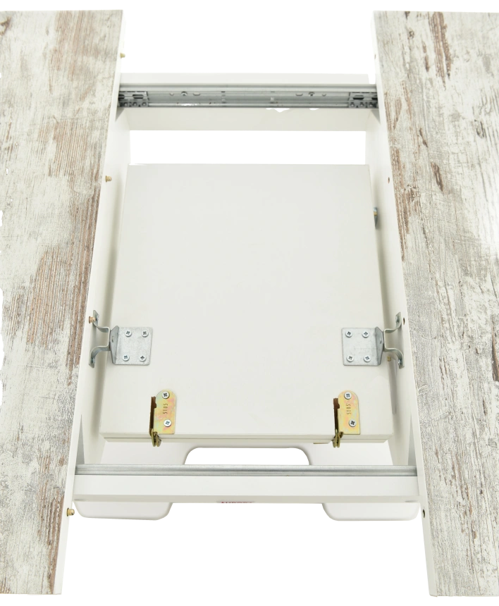 Кухонный стол Корсика, дерево светлое, пластик, каркас белый 