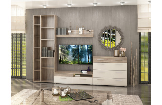 Модульная гостиная Филадельфия, дуб сонома трюфель / латте