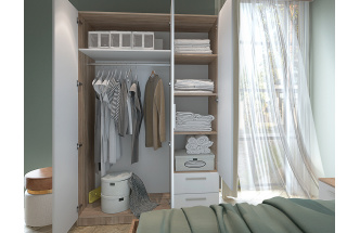 Спальный гарнитур Илга, набор мебели 1, дуб сонома / белый