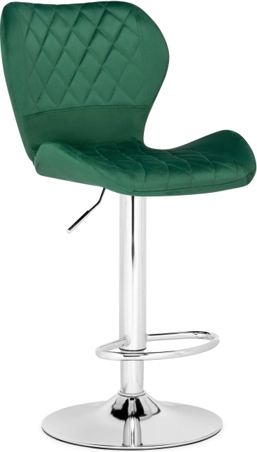 Барный стул Porch, с подножкой, зеленый / хром