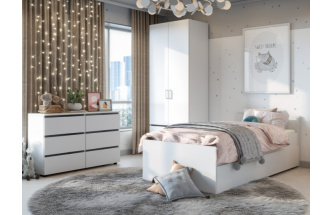 Шкаф двухдверный Валенсия, распашной для одежды, белый текстурный