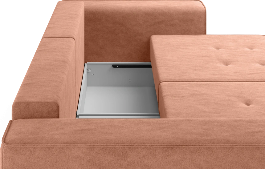 Диван прямой Конте, модель 036, Germes Terra (Оранжевый-Терракота)