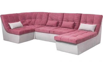 Диван угловой София 2, Tenerife holly berry, Tenerife silver, с задней тканью