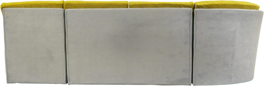 Диван угловой София 2 удлиненный, Catania lemon, Catania smoke, с задней тканью