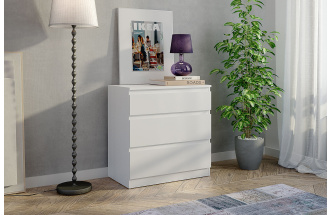 Комод Морвик, 3 ящика 70x72, Белый