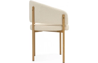 Стул-кресло Janin, мягкий, букле белый / цвет дерево