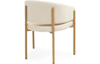 Стул-кресло Janin, мягкий, букле белый / цвет дерево