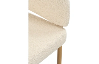 Стул-кресло Janin, мягкий, букле белый / цвет дерево