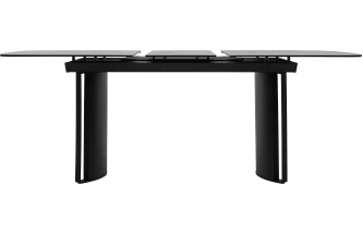 Кухонный стол раздвижной Rasmus 160, TL-45 Белый мрамор, испанская керамика, черный каркас