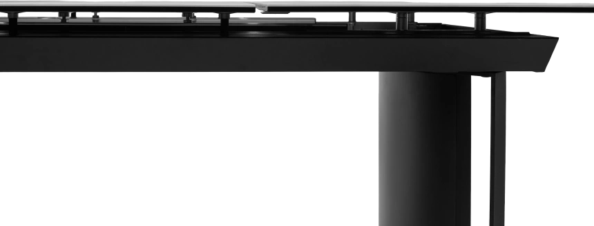 Кухонный стол раздвижной Rasmus 160, TL-45 Белый мрамор, испанская керамика, черный каркас