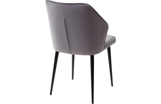 Стул Seattle-V, мягкий, серый #27, велюр, черный каркас
