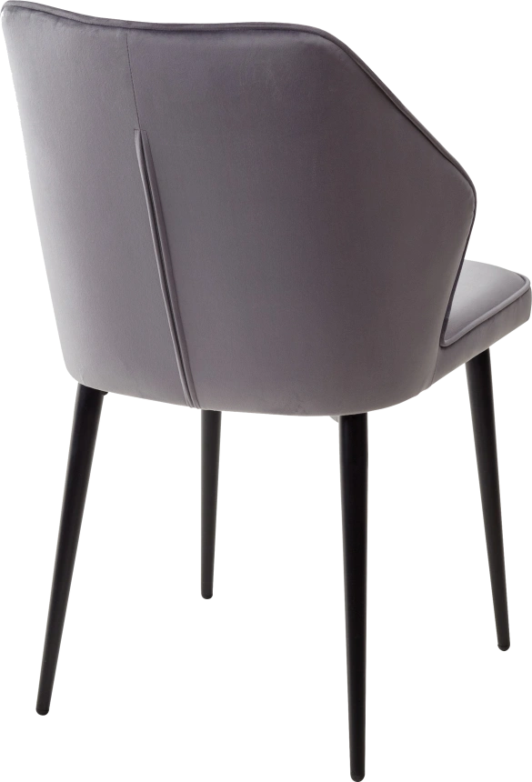 Стул Seattle-V, мягкий, серый #27, велюр, черный каркас 