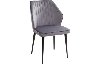 Стул Seattle-V, мягкий, серый #27, велюр, черный каркас