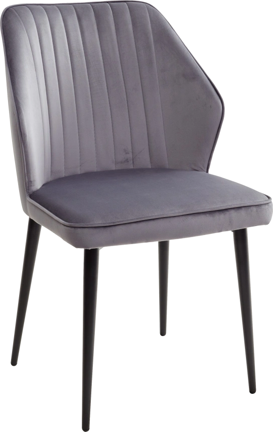 Стул Seattle-V, мягкий, серый #27, велюр, черный каркас 