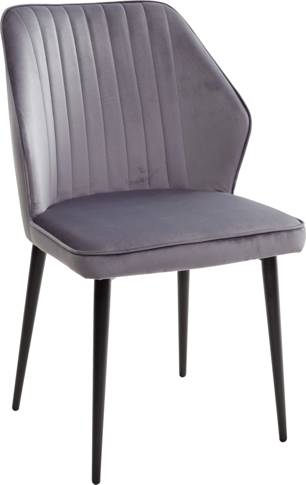 Стул Seattle-V, мягкий, серый #27, велюр, черный каркас 