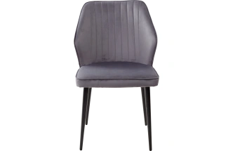 Стул Seattle-V, мягкий, серый #27, велюр, черный каркас