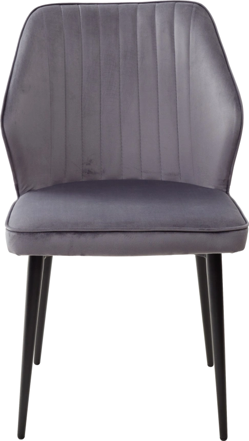 Стул Seattle-V, мягкий, серый #27, велюр, черный каркас 