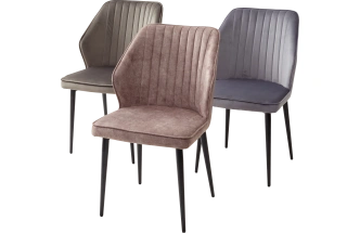 Стул Seattle-V, мягкий, серый #27, велюр, черный каркас