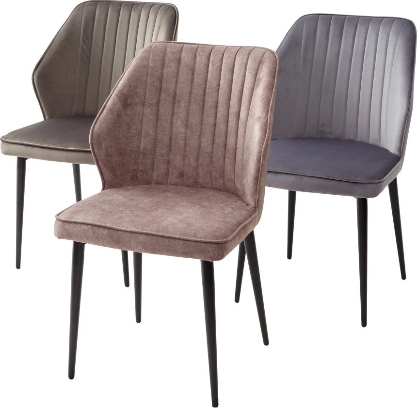 Стул Seattle-V, мягкий, серый #27, велюр, черный каркас 