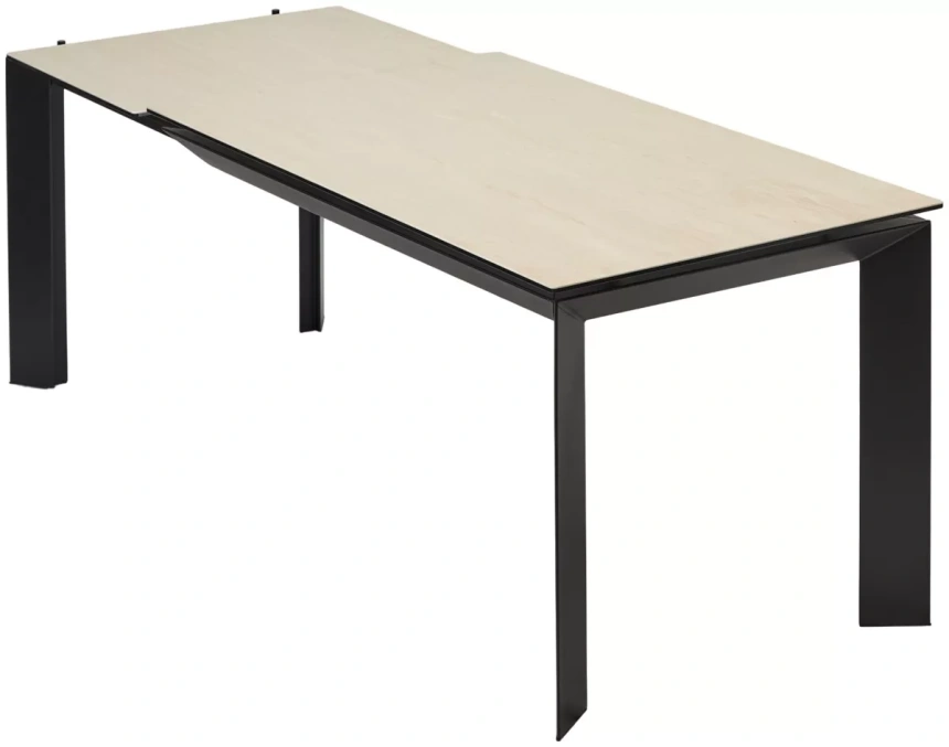 Кухонный стол раздвижной Cremona 180, TL-142, испанская керамика, черный каркас