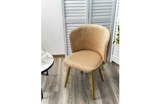 Стул Моне, мягкий, Zizi 605 латте, велюр, золотой каркас