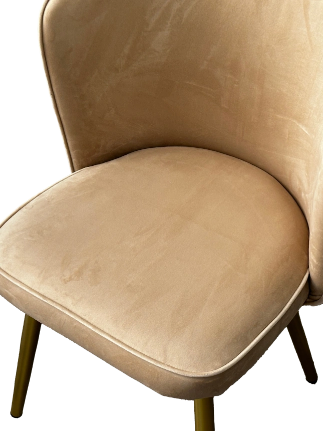 Стул Моне, мягкий, Zizi 605 латте, велюр, золотой каркас 