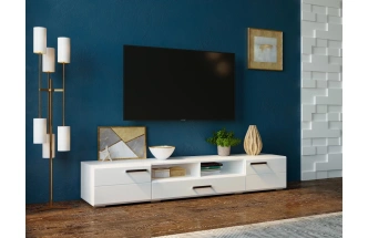 ТВ-тумба Иоги 2.0, белый / белый глянец