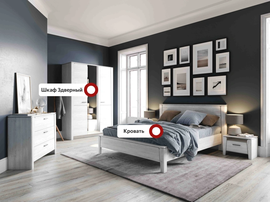 Спальный гарнитур Мальта, композиция #3, дуб винтерберг