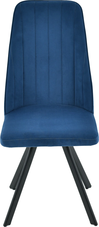 Стул Silvio, мягкий со спинкой, синий, велюр, каркас черный