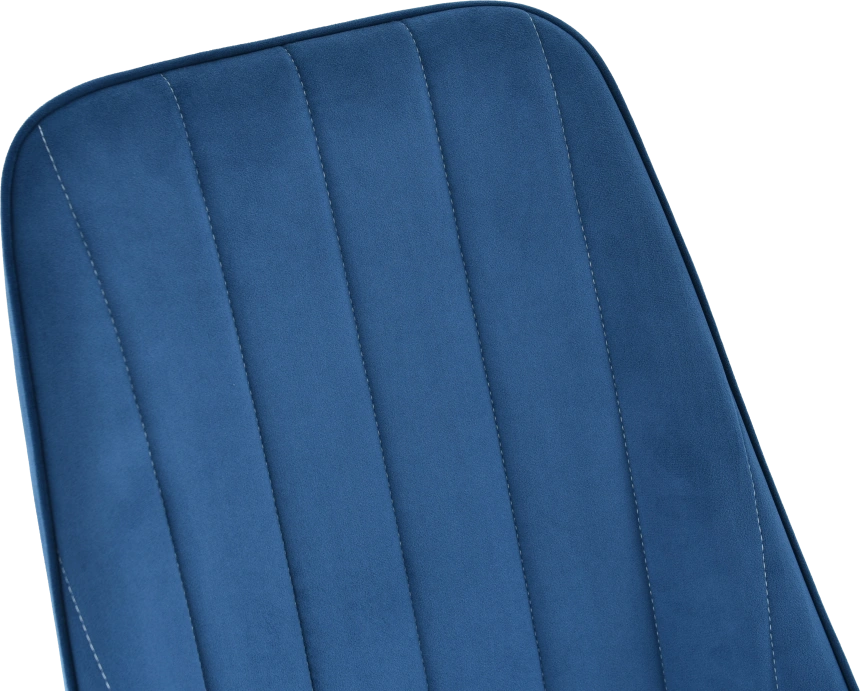 Стул Silvio, мягкий со спинкой, синий, велюр, каркас черный