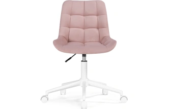 Офисный стул Честер, на колесиках, розовый / белый