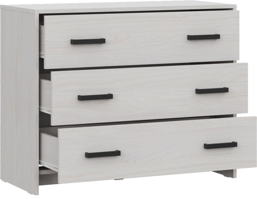 Комод Taika, с тремя ящиками, ясень анкор светлый