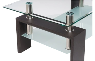 Журнальный стол CT1-052, 110x60, стекло, wenge, каркас темно-коричневый 
