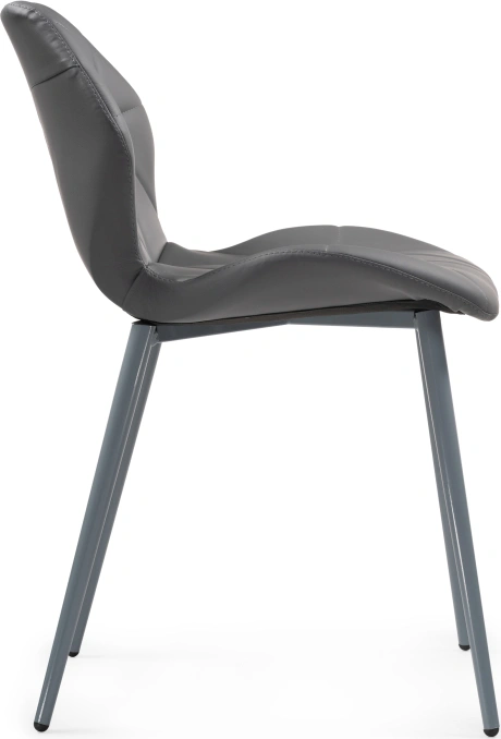 Стул Вальд, на металлокаркасе, серый / серый глянец
